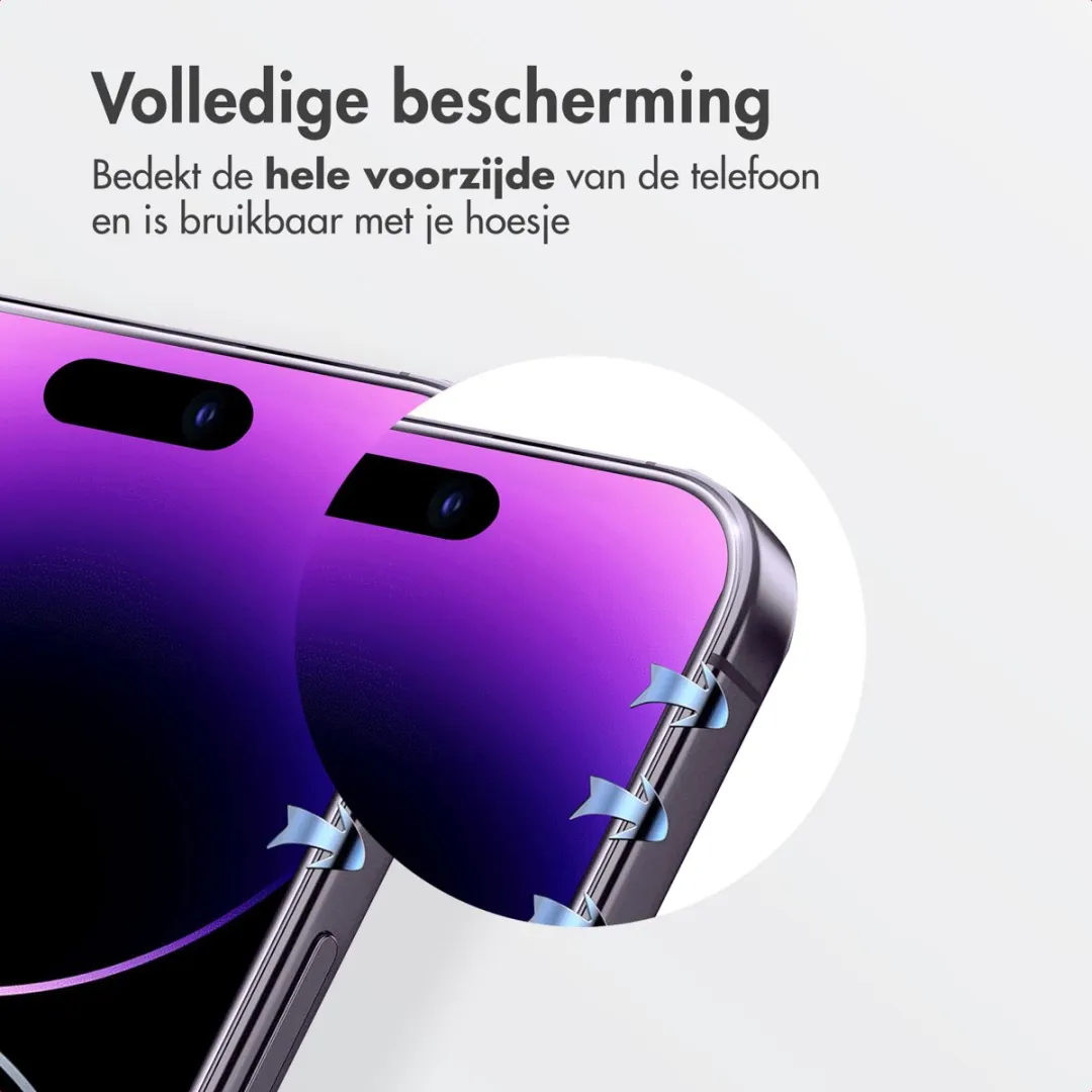 Accezz Screenprotector iPhone 14 Pro - Glas - Anti-stof applicator - afbeelding 6 van 6