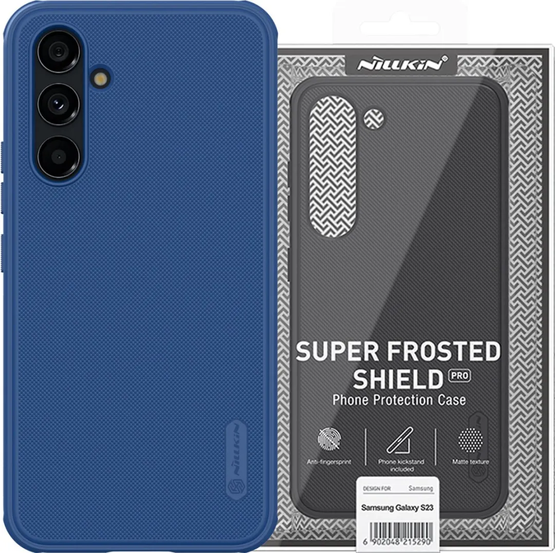 Nillkin Super Frosted Shield Hoesje S23 FE - Blauw - afbeelding 2 van 6