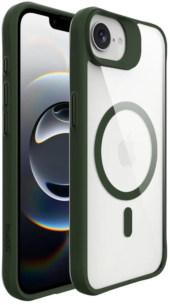 Buddi Hybrid Hoesje iPhone 16/17 - MagSafe Transparant Groen