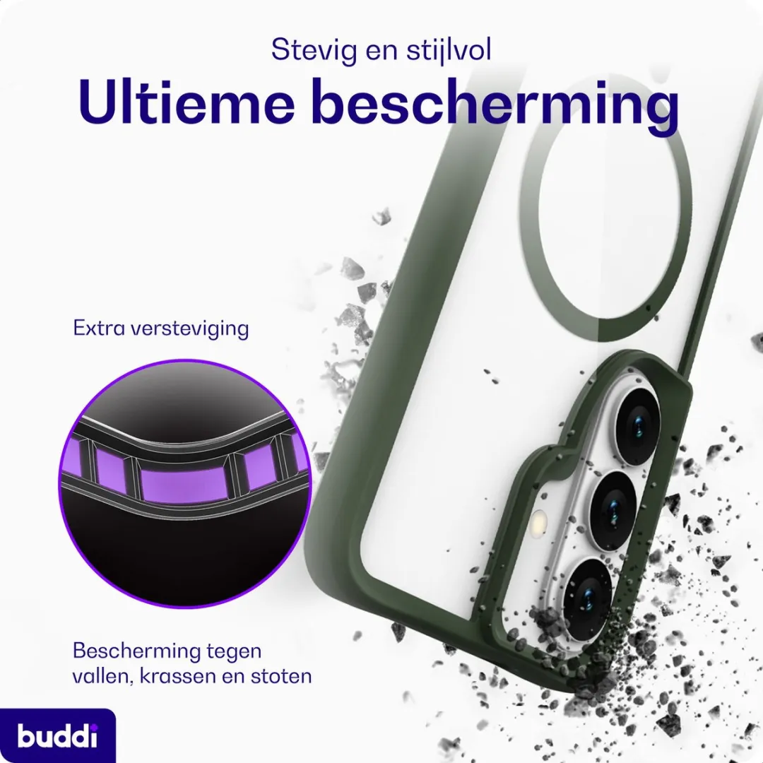 Buddi Hybrid BHSCGS26CGN Hoesje - Samsung Galaxy S26 - MagSafe - Groen Transparant