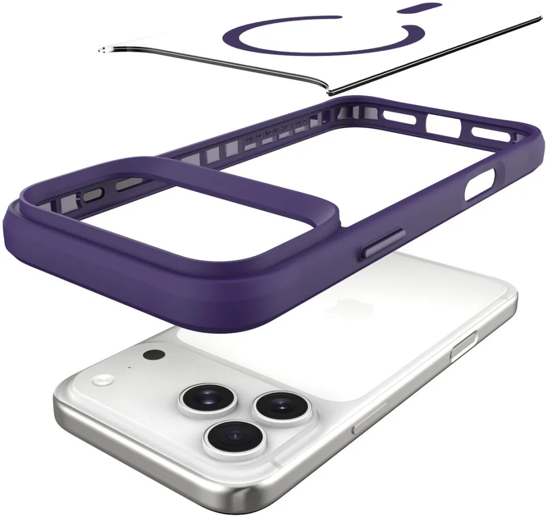 Buddi Hybrid Hoesje iPhone 17 Pro Max - MagSafe - Transparant Paars