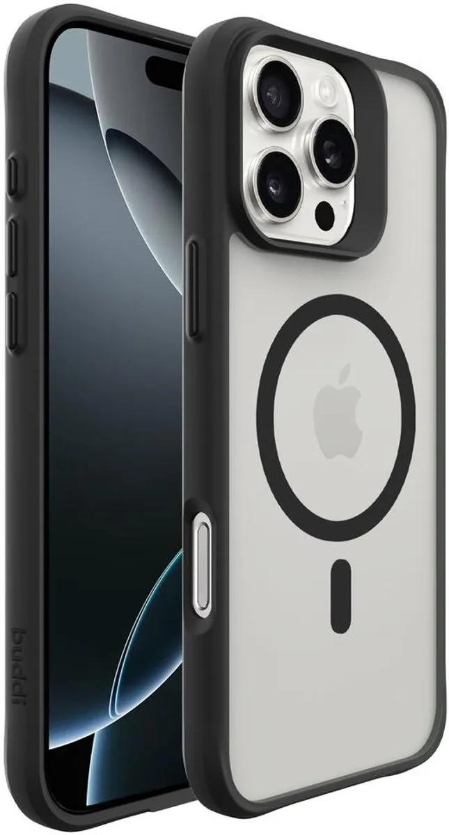 Buddi Hybrid Hoesje iPhone 16 Pro - MagSafe - Matte Zwart