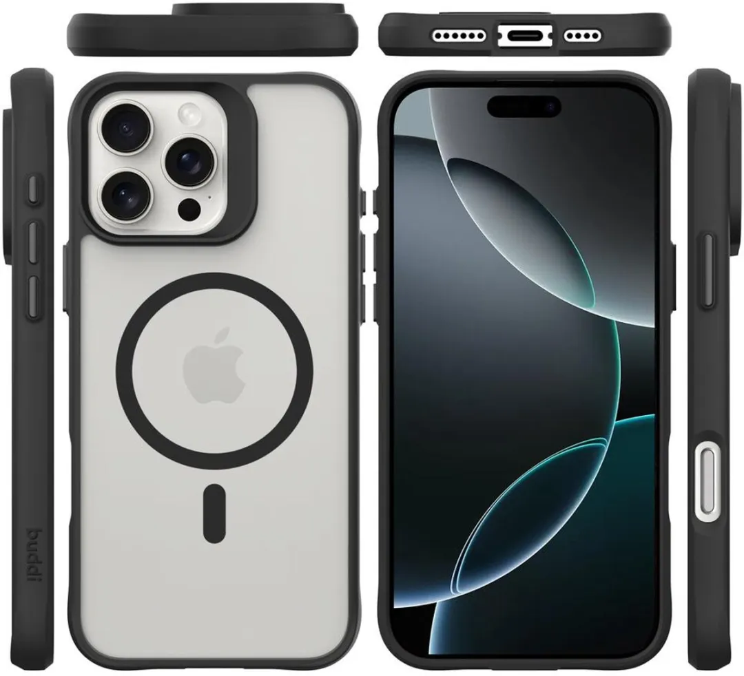 Buddi Hybrid Hoesje iPhone 16 Pro - MagSafe - Matte Zwart