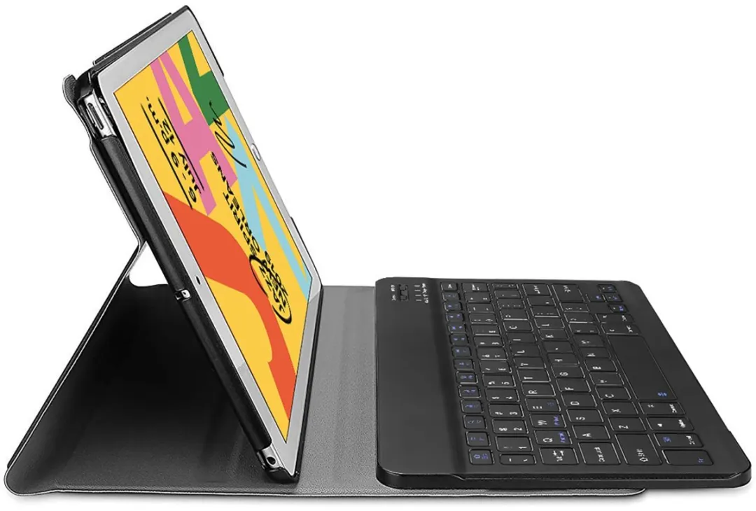 Just in Case Cazy iPad 9/8/7 10.2 Hoes met Toetsenbord - Zwart