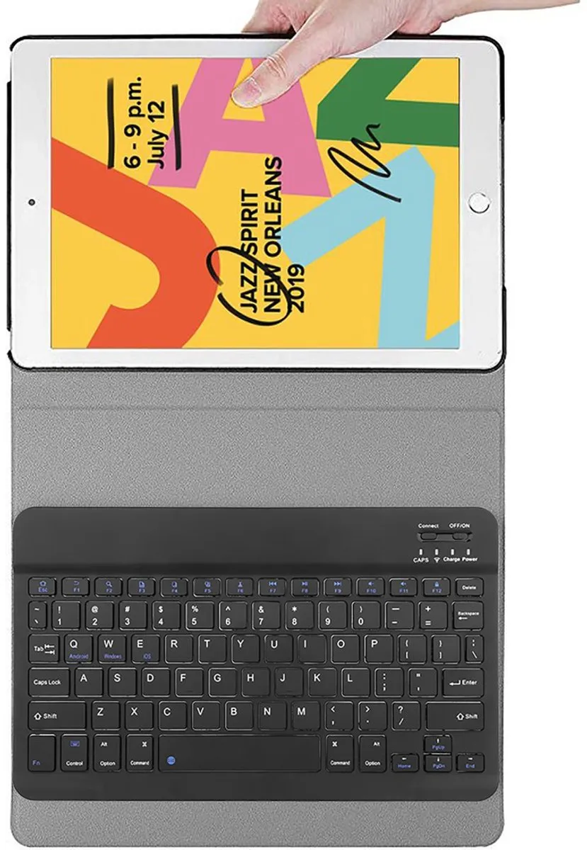 Just in Case Cazy iPad 9/8/7 10.2 Hoes met Toetsenbord - Zwart