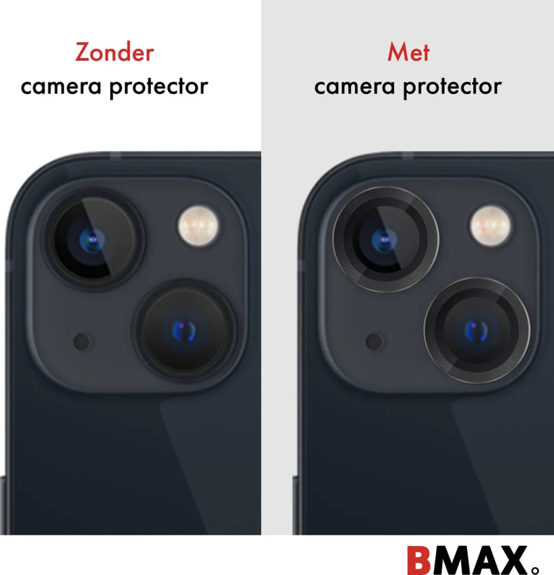 BMAX iPhone 13 Mini Camera Beschermglas - Zwart