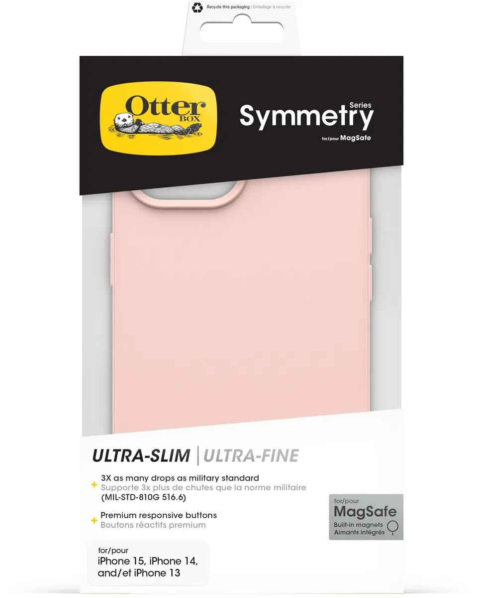 OtterBox Symmetry MagSafe iPhone 15 Hoesje - Lichtroze
