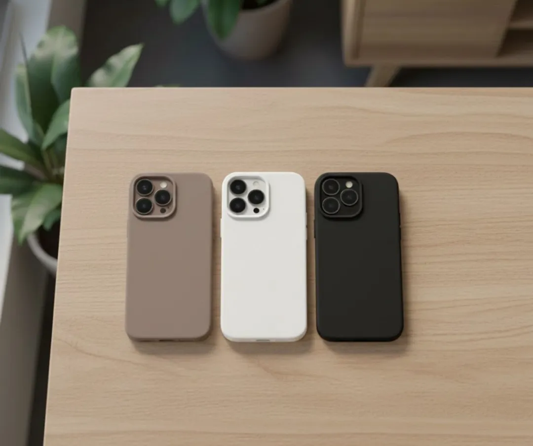 NUVEX iPhone 14 Pro Max Hoesje - 3 Stuks - Zwart/Beige/Bruin