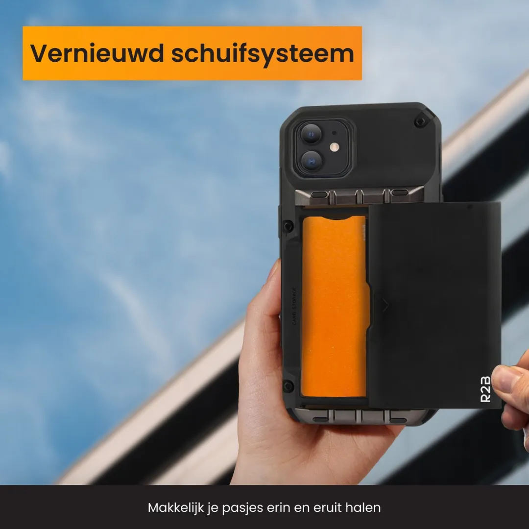 R2B iPhone 16 Plus Hoesje Zeist - 4 Pasjes - Zwart - afbeelding 6 van 6