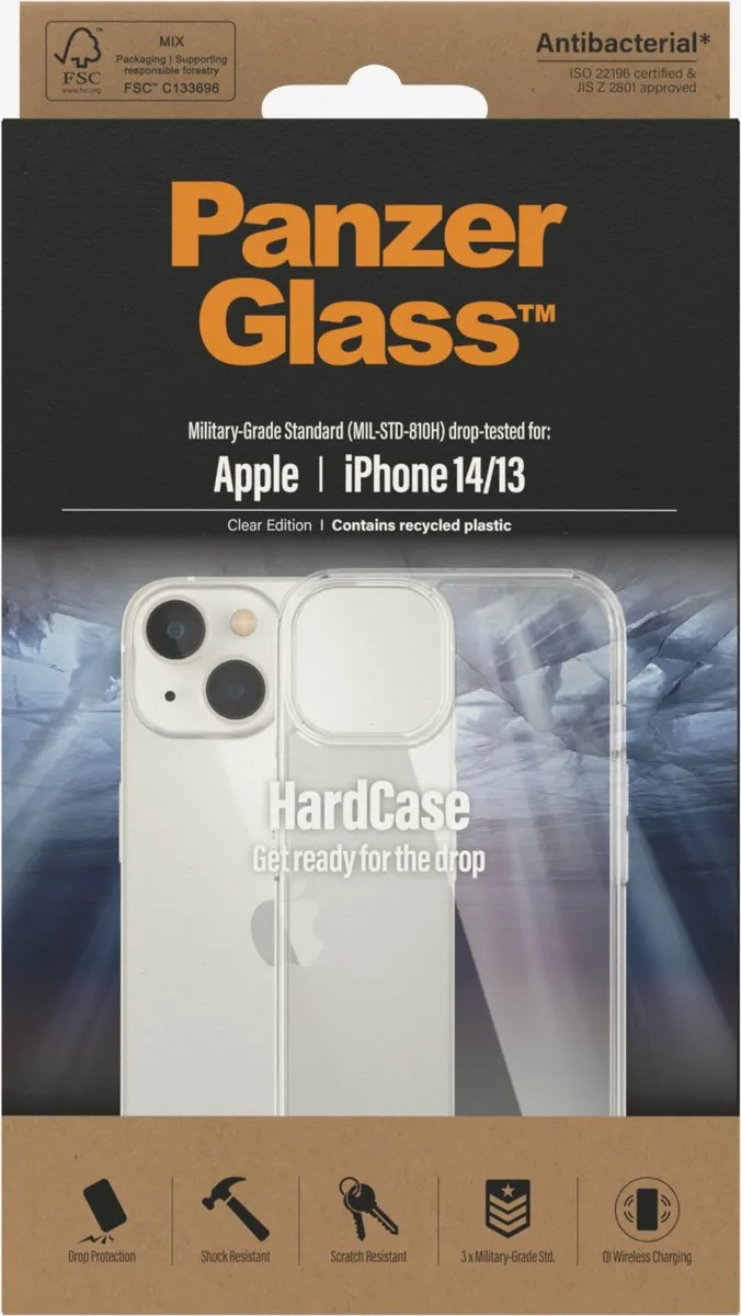 PanzerGlass iPhone 14/13 HardCase Transparant - MPN 0401 - afbeelding 6 van 6