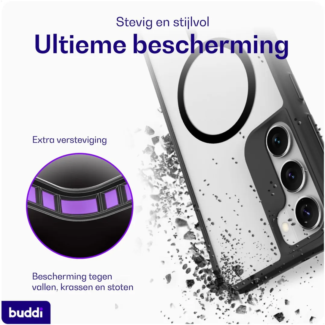 Buddi Hybrid Hoesje Samsung Galaxy S23 Plus - MagSafe - Matte Zwart