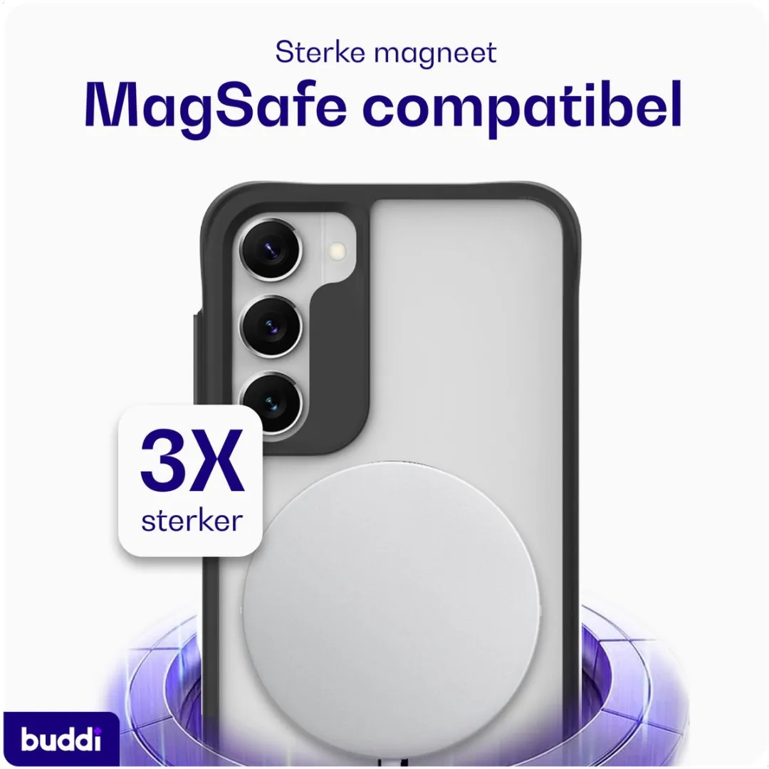 Buddi Hybrid Hoesje Samsung Galaxy S23 Plus - MagSafe - Matte Zwart - afbeelding 6 van 6