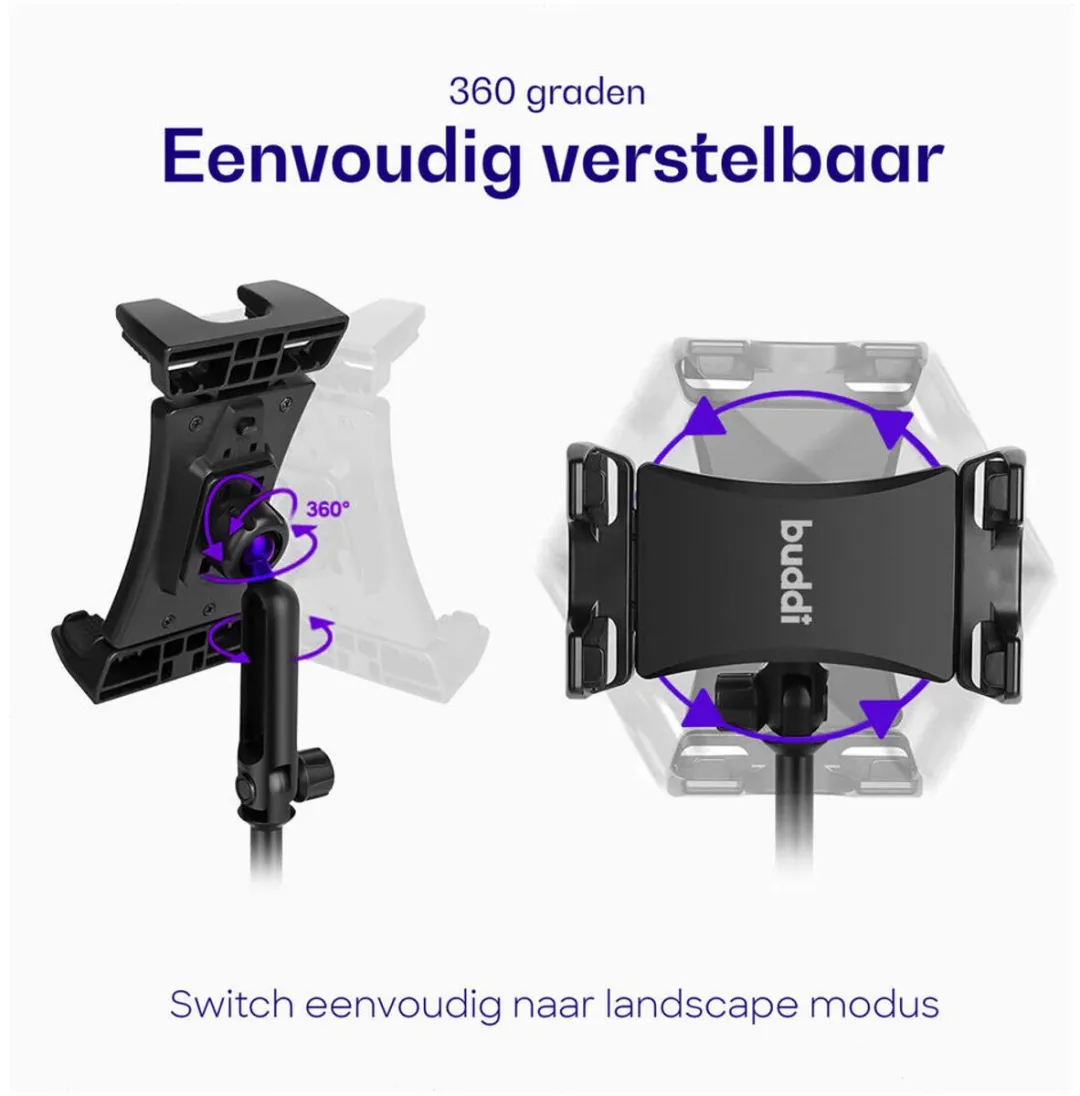 Buddi Universele Autohouder Telefoon/Tablet - 360° Draaibaar