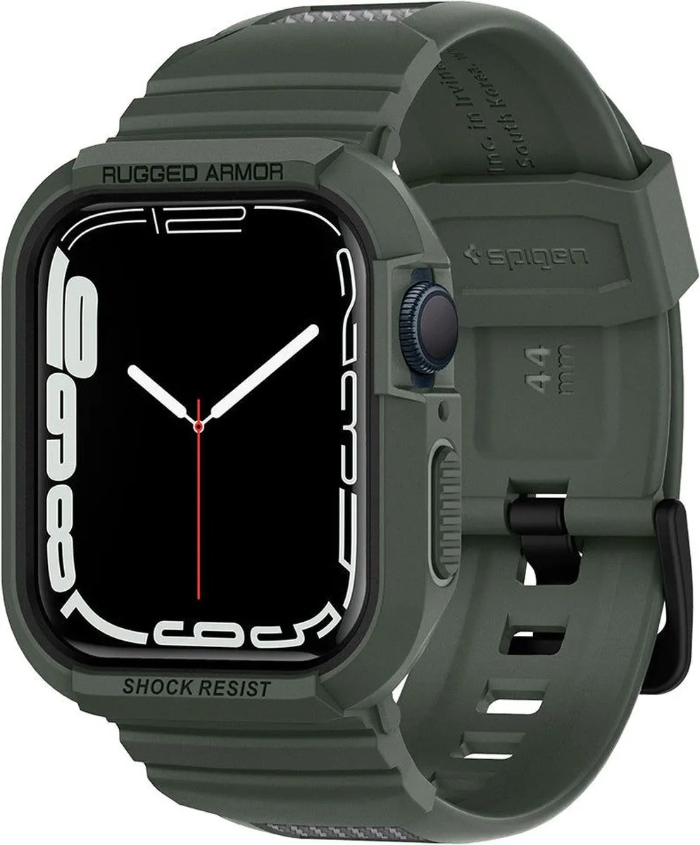Spigen Rugged Armor Pro Apple Watch 44/45mm - Groen