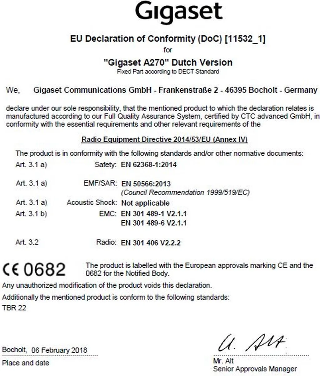 Gigaset A270 DECT Telefoon - Zwart