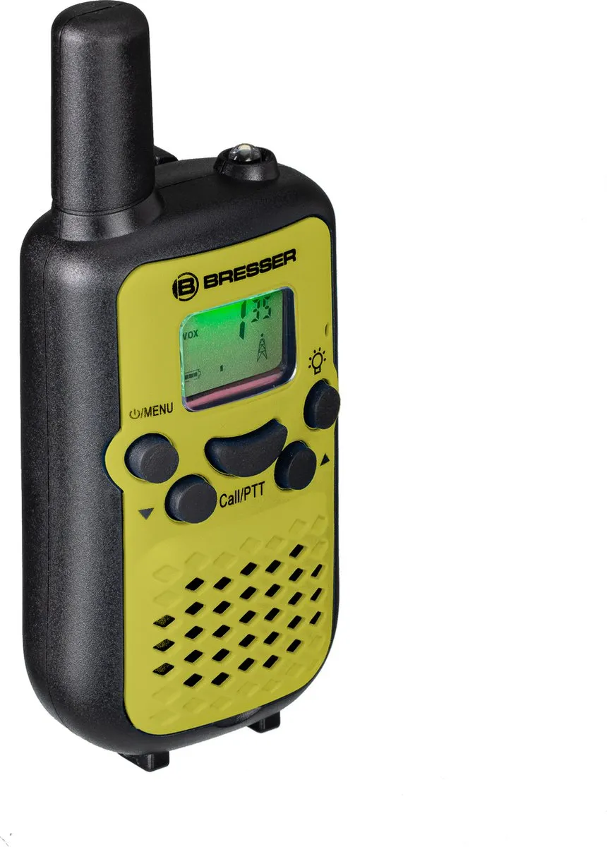 Bresser Junior Walkie Talkie Set 2 - 8 Kanalen - Geel/Zwart