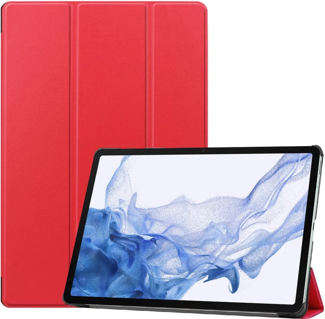 Just in Case Cazy Tablethoes Samsung Galaxy Tab S8+ TriFold Bookcase - Rood