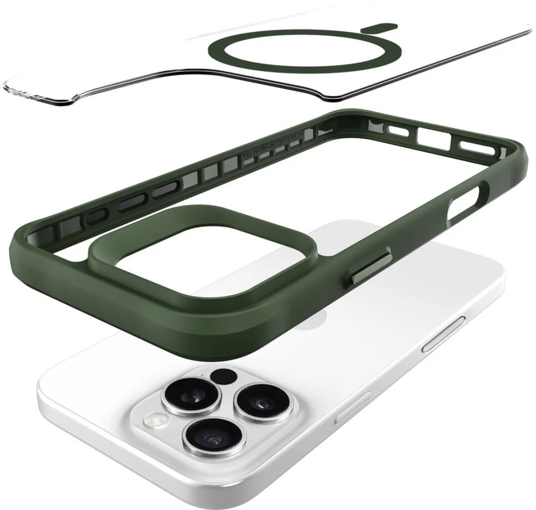 Buddi Hybrid Hoesje iPhone 16 Pro Max - MagSafe - Transparant Groen