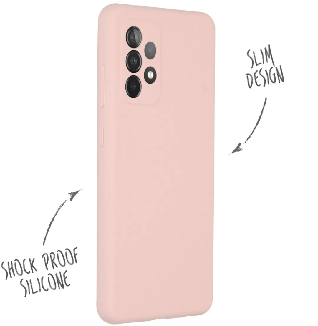 Accezz Hoesje Samsung Galaxy A52 Roze - Liquid Silicone