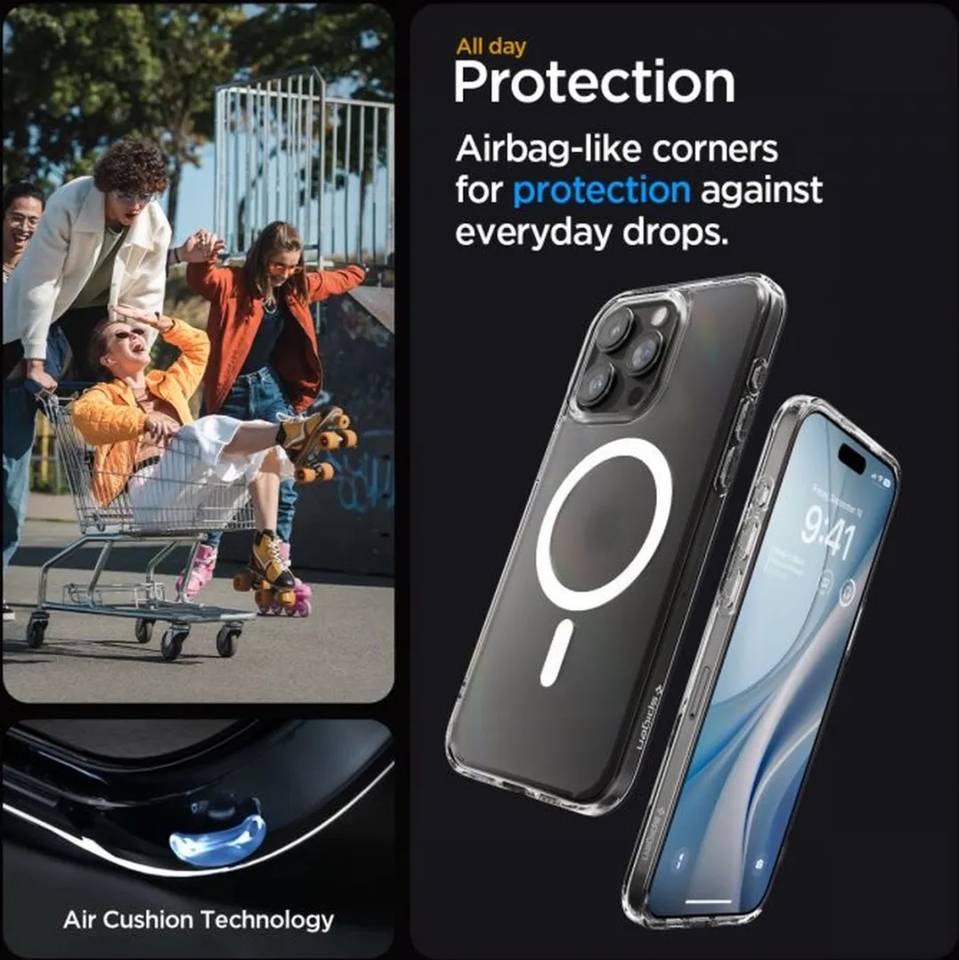 Spigen Ultra Hybrid MagFit ACS06577 iPhone 15 Pro Max Hoes - Grijs - afbeelding 6 van 6