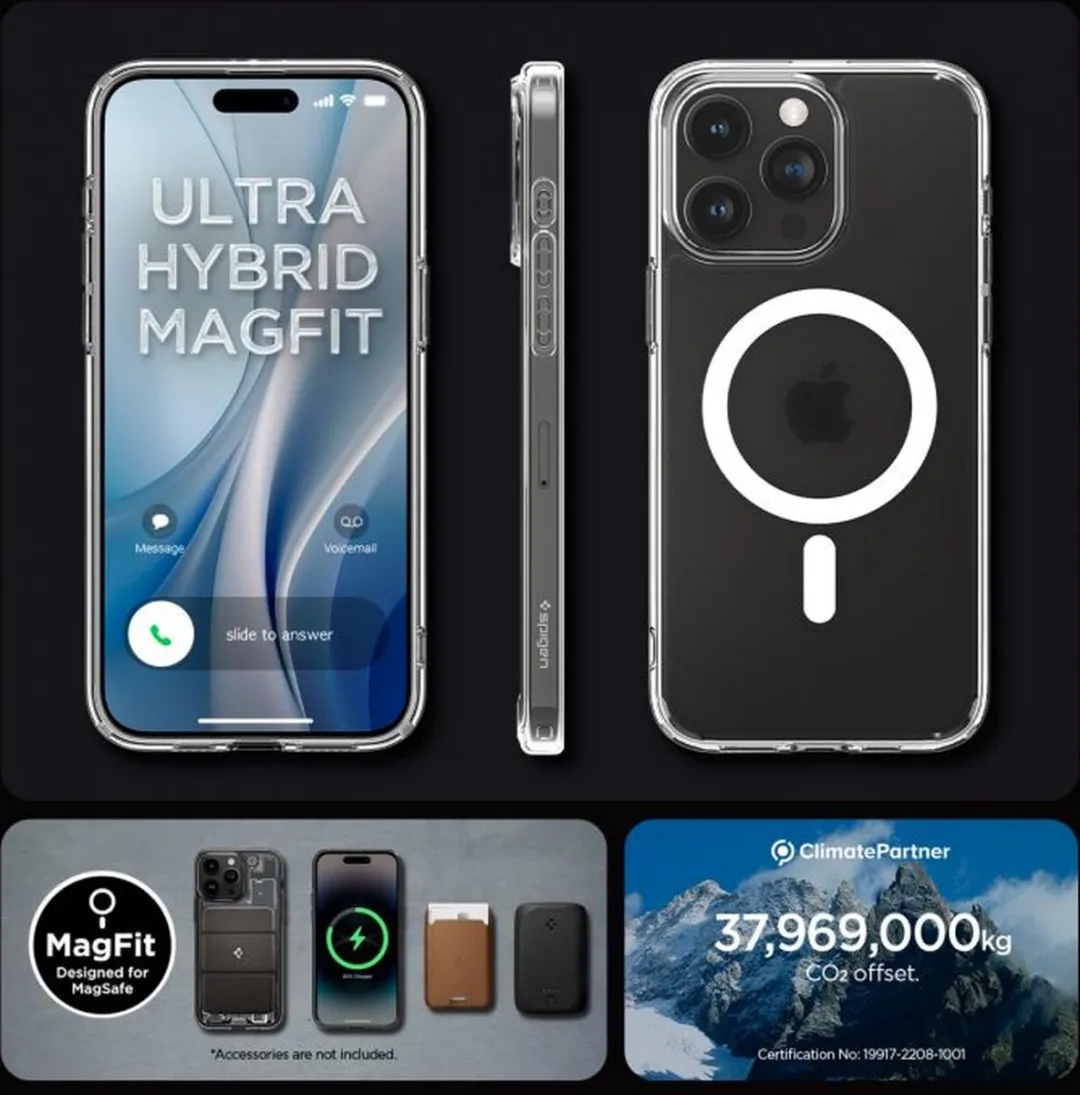 Spigen Ultra Hybrid MagFit ACS06577 iPhone 15 Pro Max Hoes - Grijs