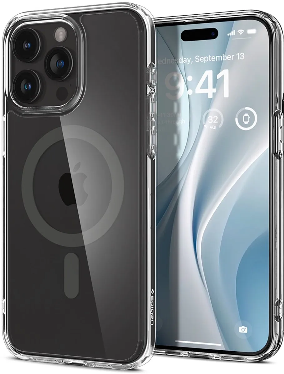 Spigen Ultra Hybrid MagFit ACS06577 iPhone 15 Pro Max Hoes - Grijs