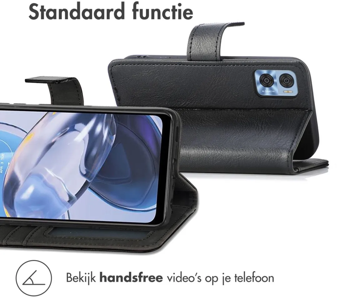 Imoshion Hoesje Motorola Moto E22 - 3 Pasjes - Zwart