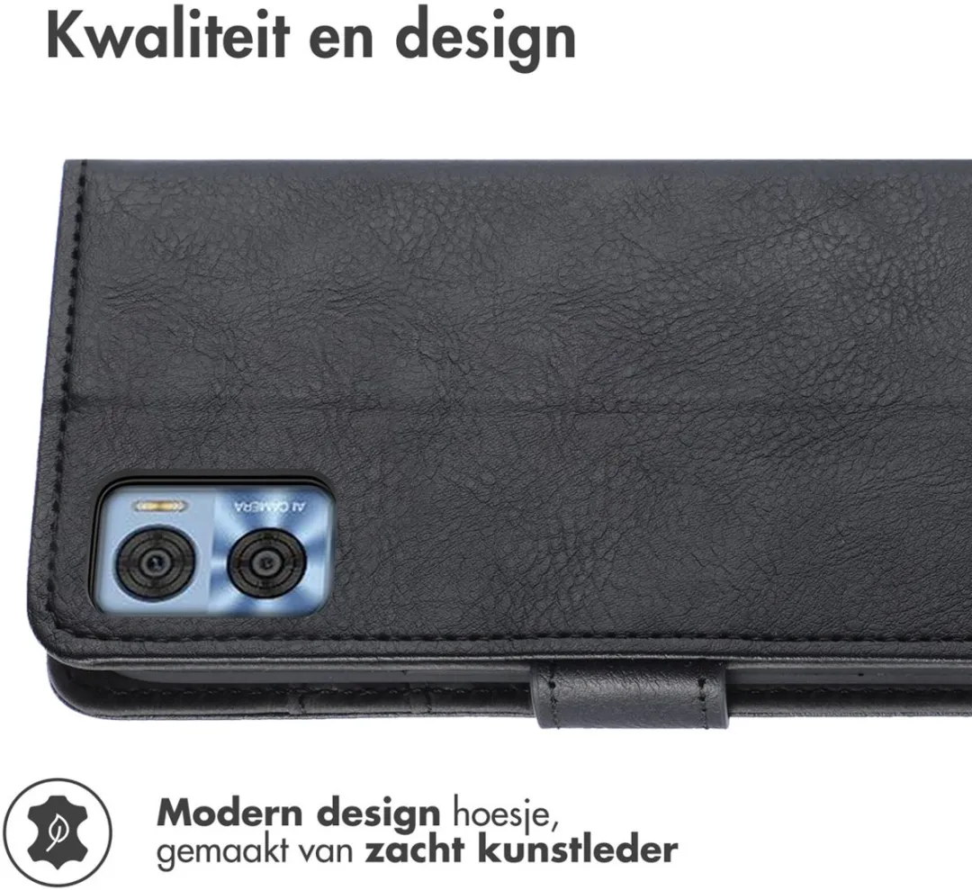 Imoshion Hoesje Motorola Moto E22 - 3 Pasjes - Zwart