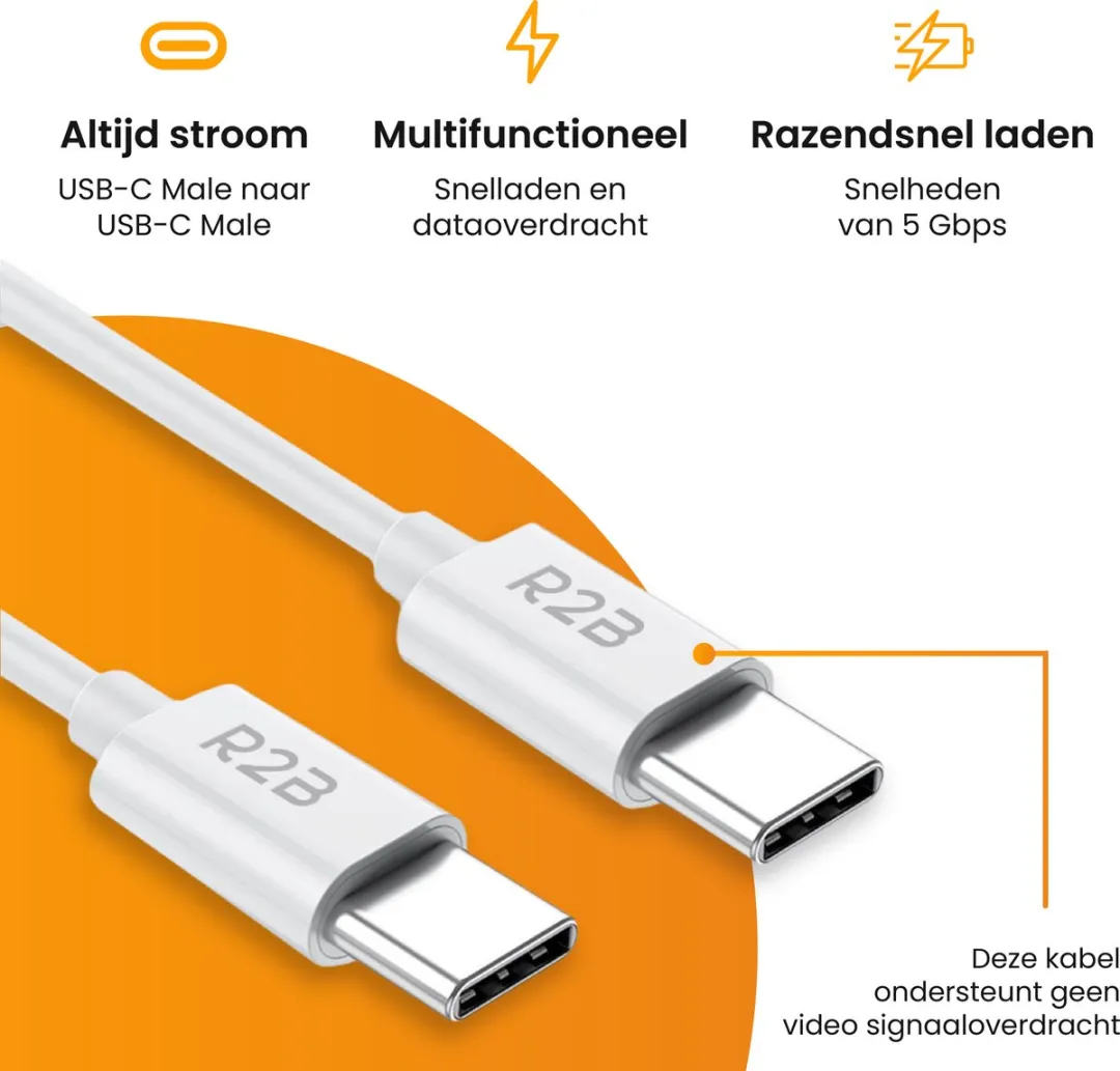 R2B USB-C Kabel 1m - Wit
