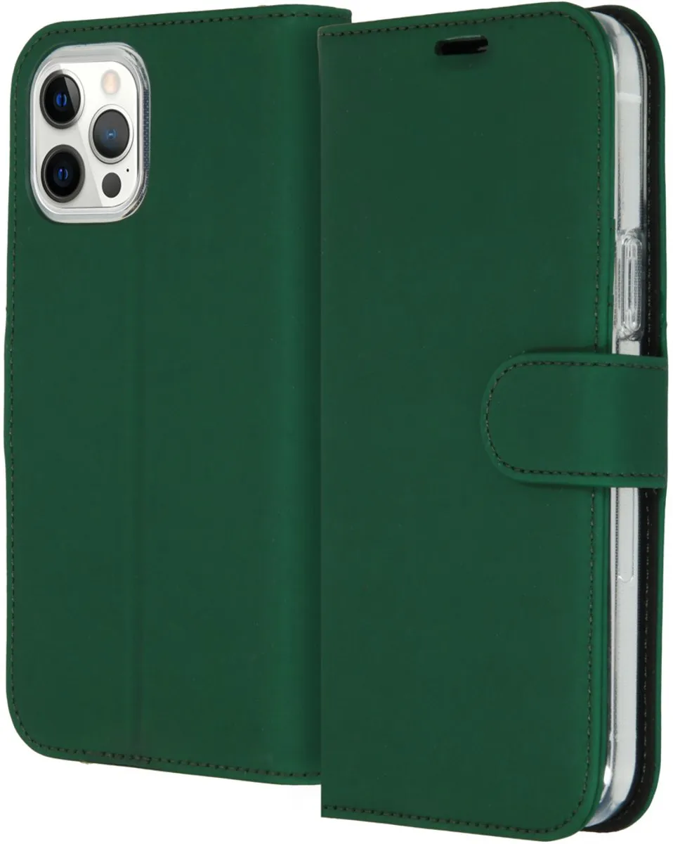 Accezz Hoesje iPhone 12 Pro Max - Wallet Softcase Groen - 3 Pasjes