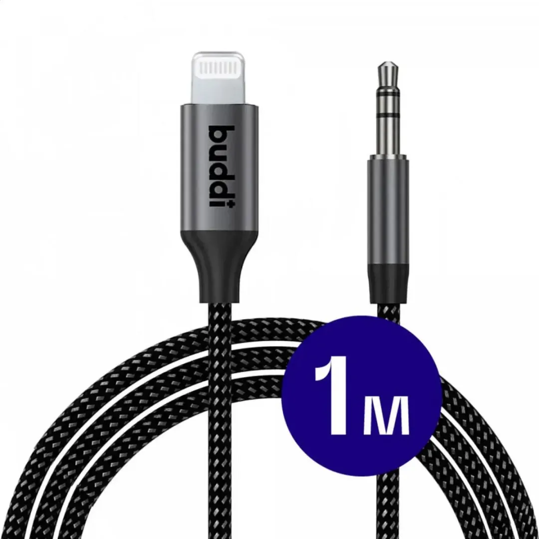 Buddi Flex Lightning naar 3.5mm Jack Audio Kabel 1m
