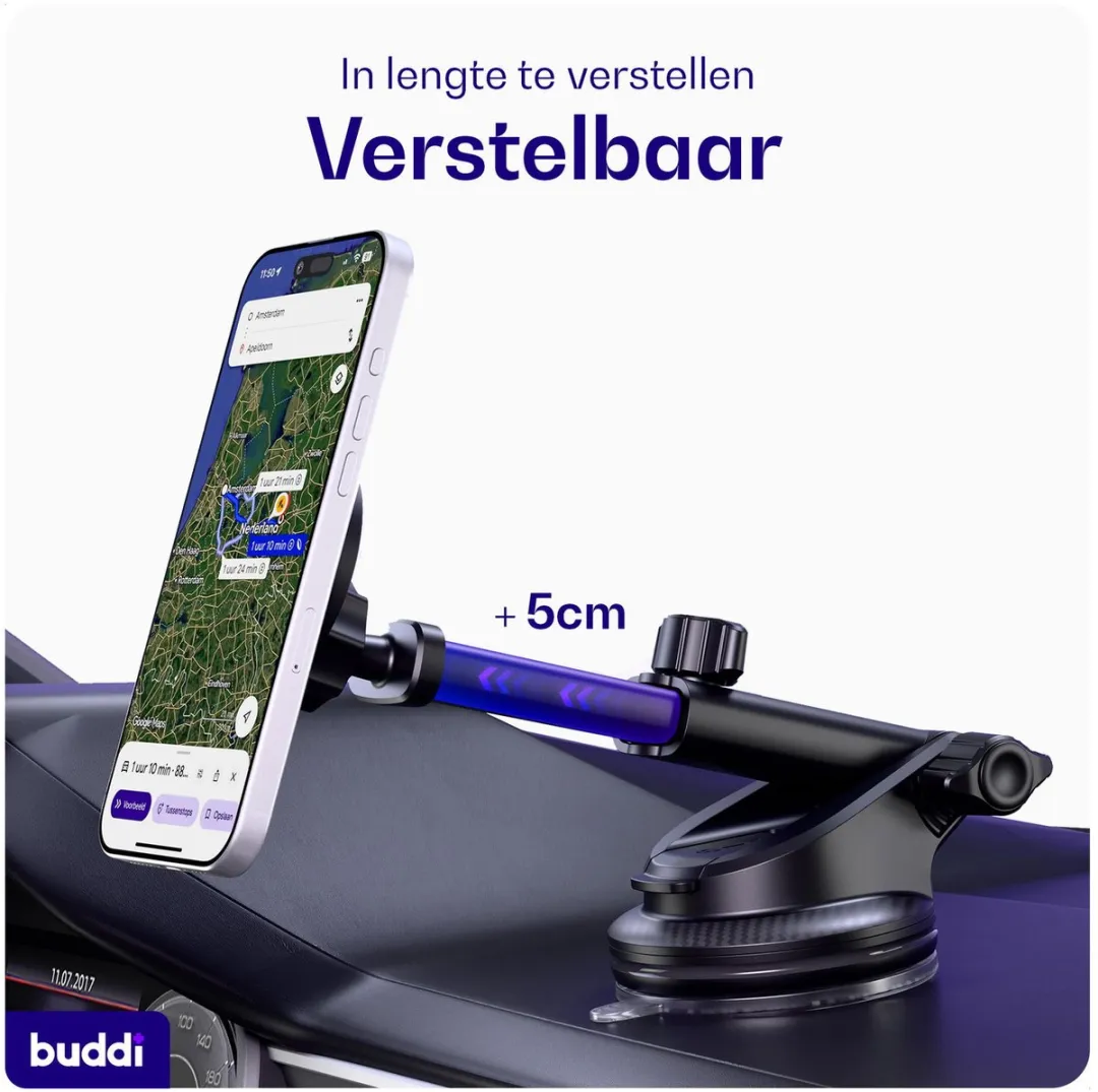 Buddi MagWay MagSafe Telefoonhouder Auto - Universeel - 360° Draaibaar - Zwart