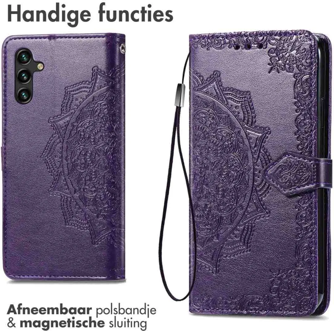 Imoshion Hoesje Samsung Galaxy A25 - Mandala Bookcase 3 Stuks - Paars