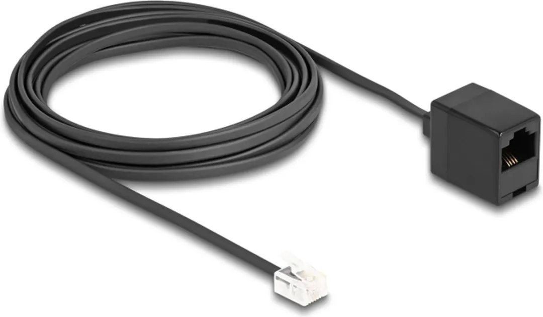 Delock Telefoonkabel RJ11 naar RJ45 - 5m - Zwart