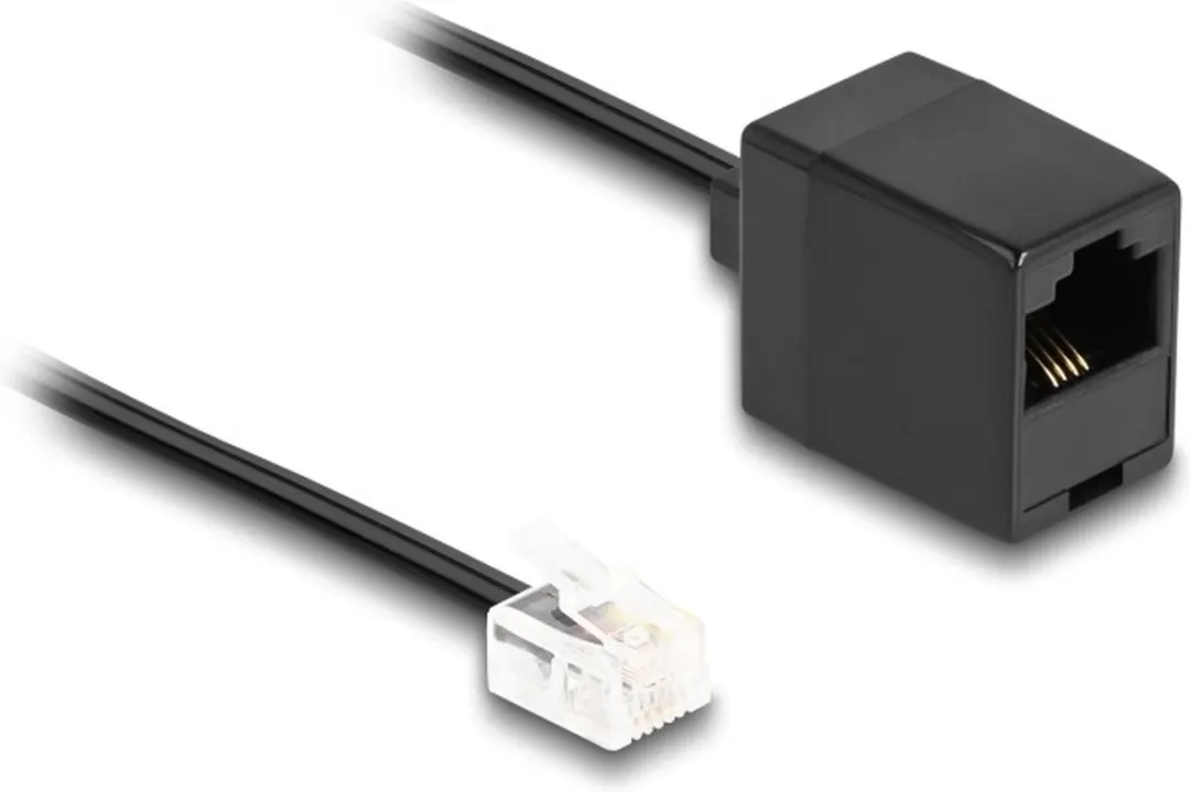 Delock Telefoonkabel RJ11 naar RJ45 - 5m - Zwart