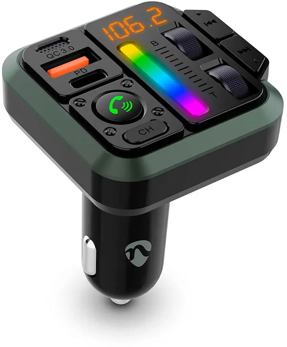 Nedis FM-Audiotransmitter Auto - Handenvrij bellen - Zwart