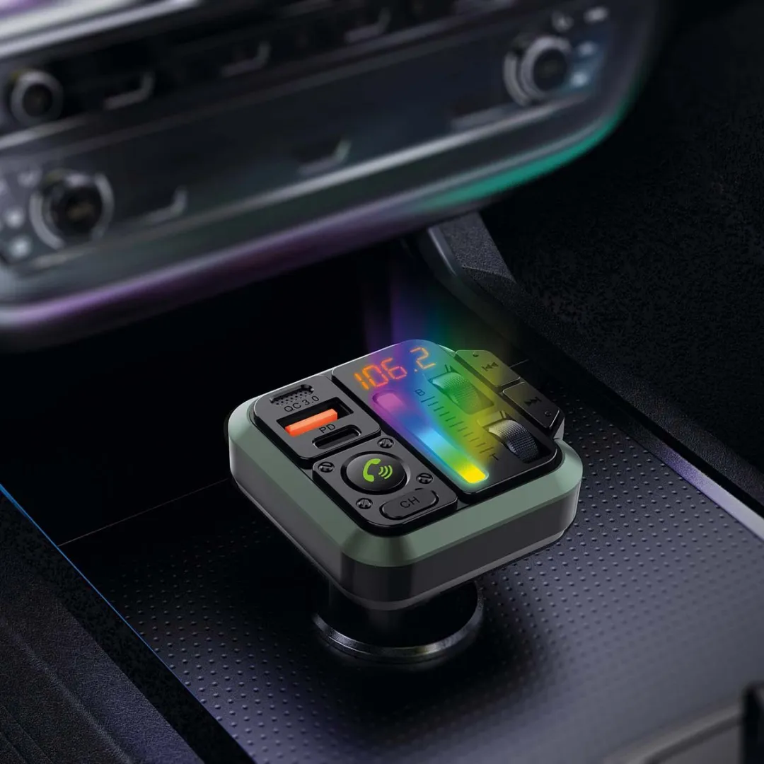 Nedis FM-Audiotransmitter Auto - Handenvrij bellen - Zwart