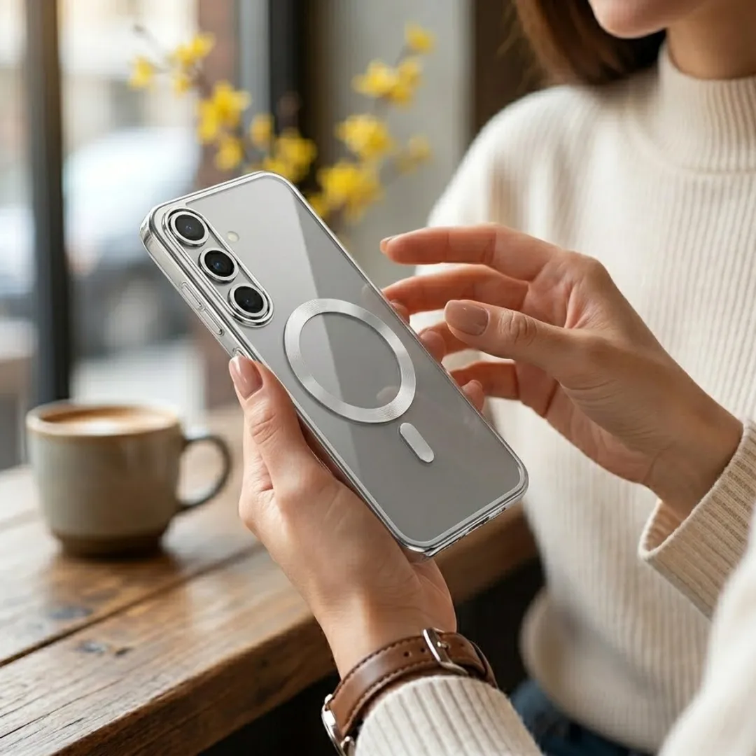NUVEX MagSafe Hoesje Transparant Zwart - Samsung Galaxy S24