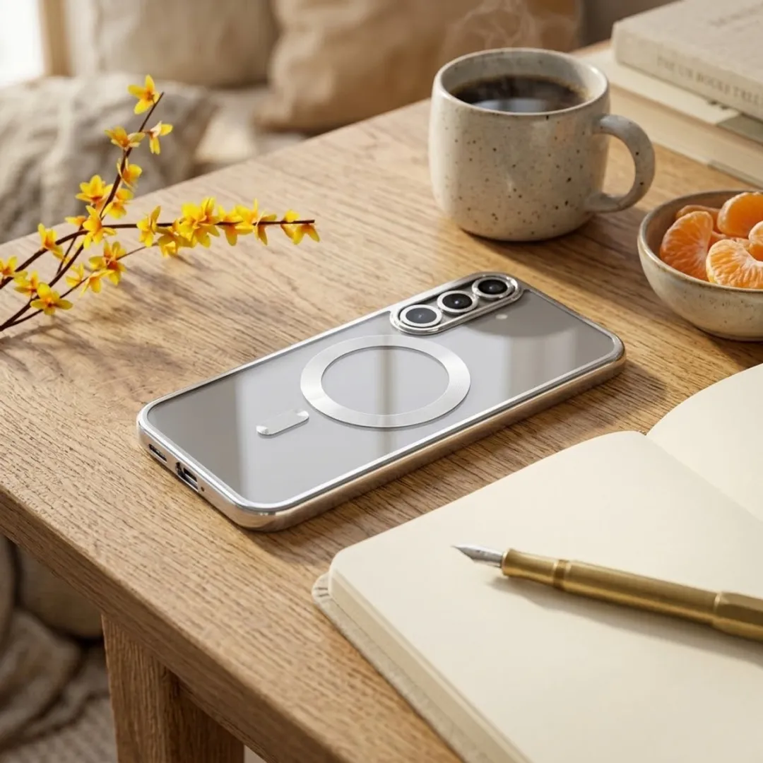 NUVEX MagSafe Hoesje Transparant Zwart - Samsung Galaxy S24