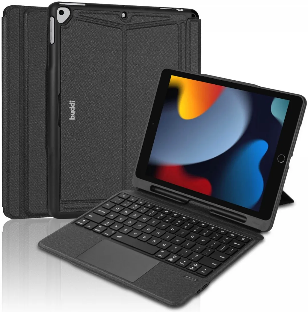 Buddi Thorn Hoes met QWERTY Toetsenbord - Apple iPad 10.2/Pro 10.5 - Zwart/Grijs