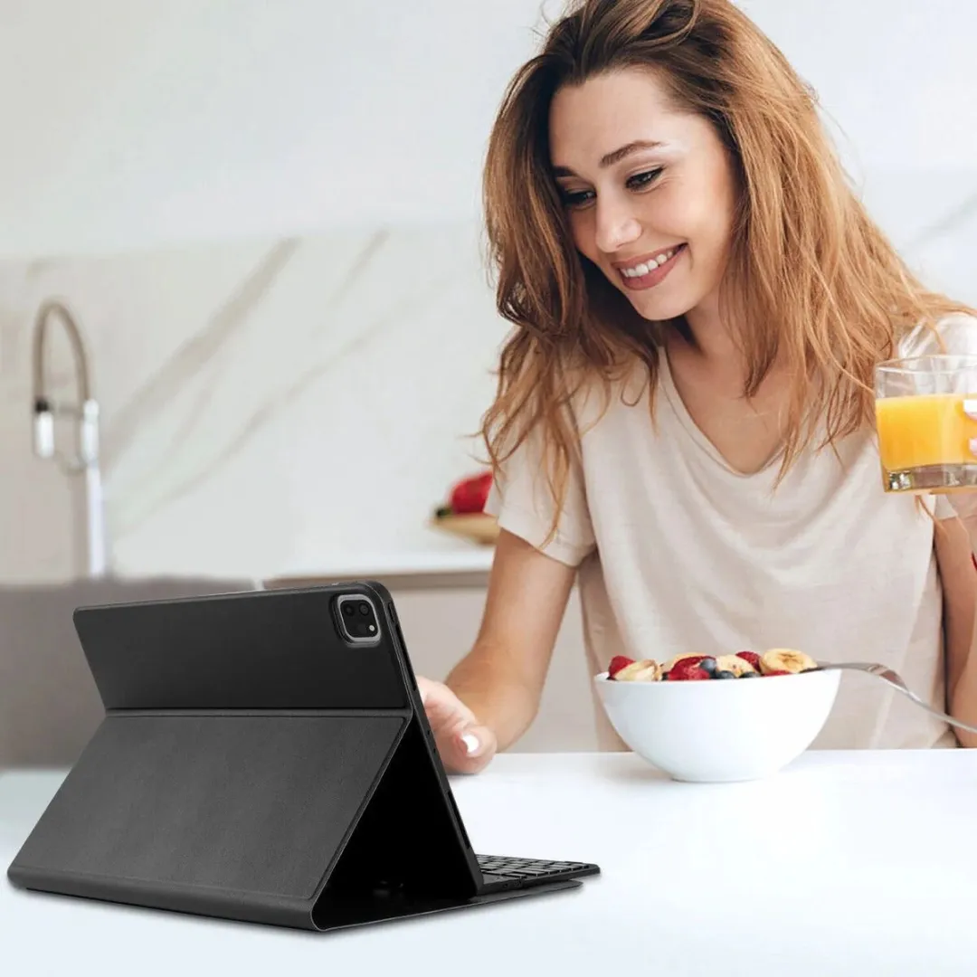 Buddi Zuna Hoes met Toetsenbord - Apple iPad Air 13" - Zwart - afbeelding 4 van 6