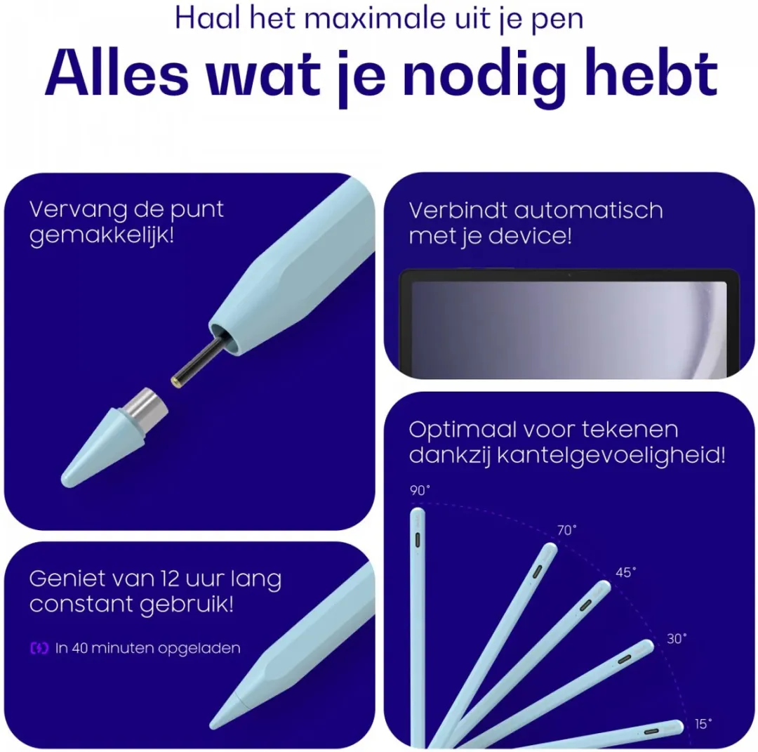 Buddi Flow Universele Actieve Stylus Pen - Blauw