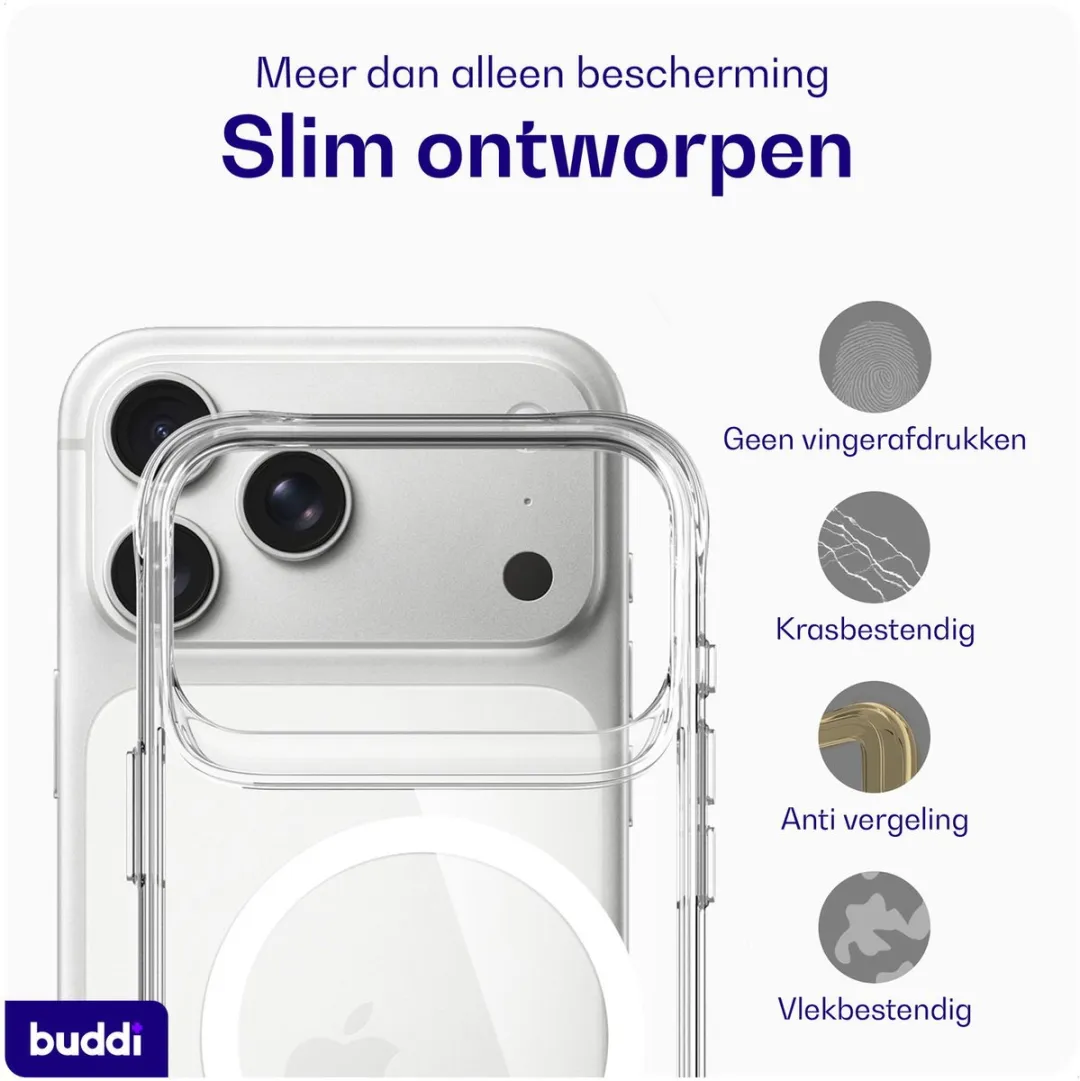 Buddi Core iPhone 17 Pro Max Hoesje - MagSafe - Transparant