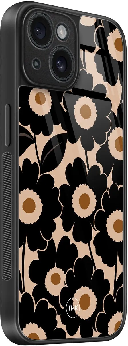 Casevibes iPhone 15 Bloom Luxe Hoesje - Zwart
