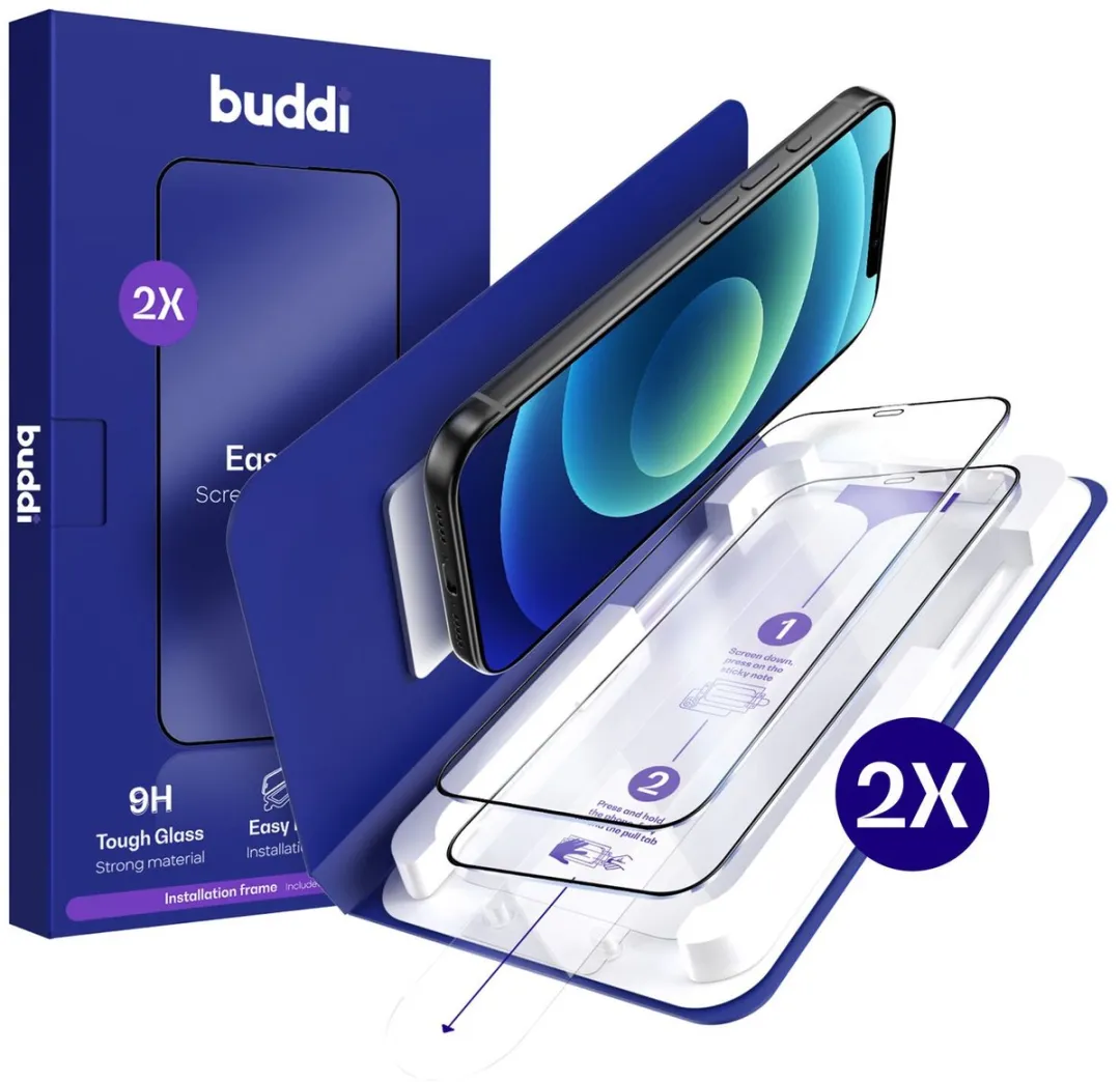 Buddi Screenprotector iPhone 12/12 Pro 2-Pack