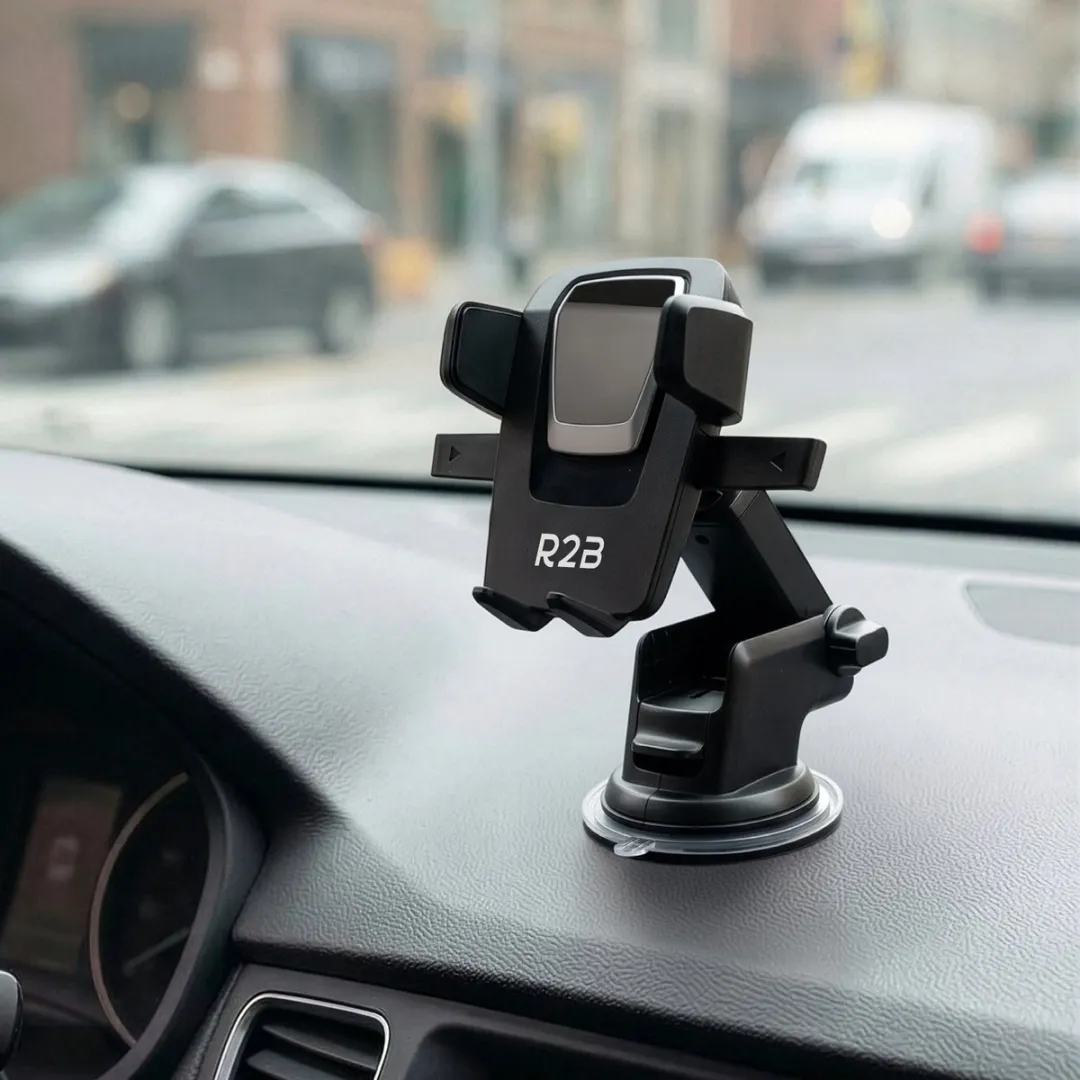 R2B Beemster Telefoonhouder Auto Zuignap - 7.5 Inch - Zwart
