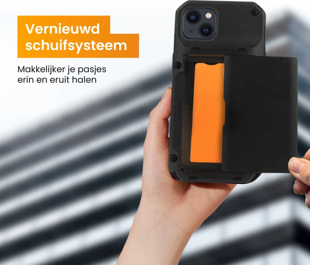 R2B iPhone 14 Hoesje Zeist - 4 Pasjes - Zwart