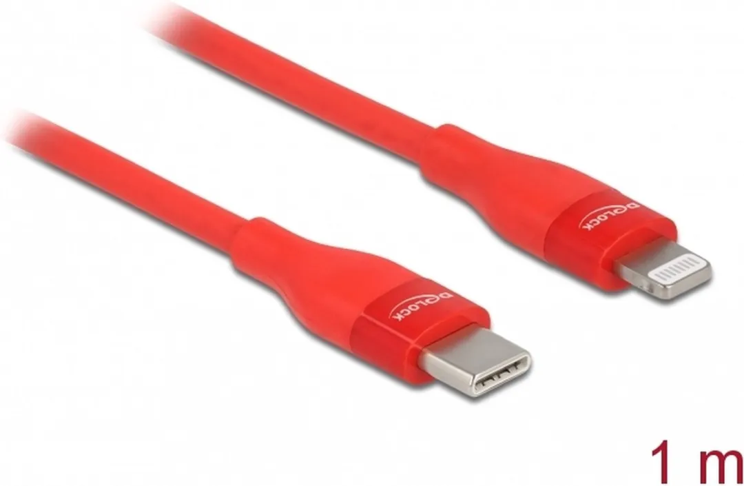 Delock USB Type-C naar Lightning Kabel - Rood - MFI 86634