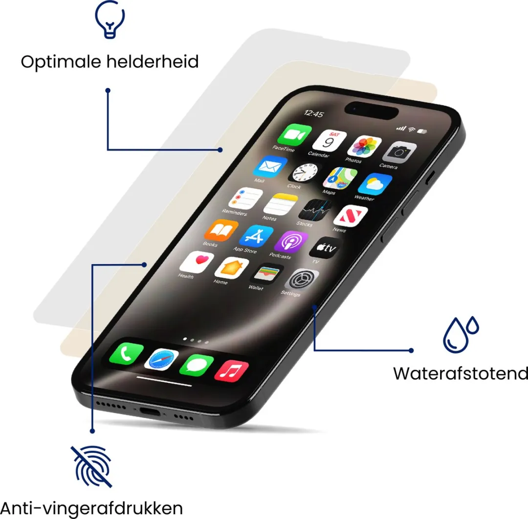 R2B Screenprotector iPhone 16 Pro Max - 2 Stuks