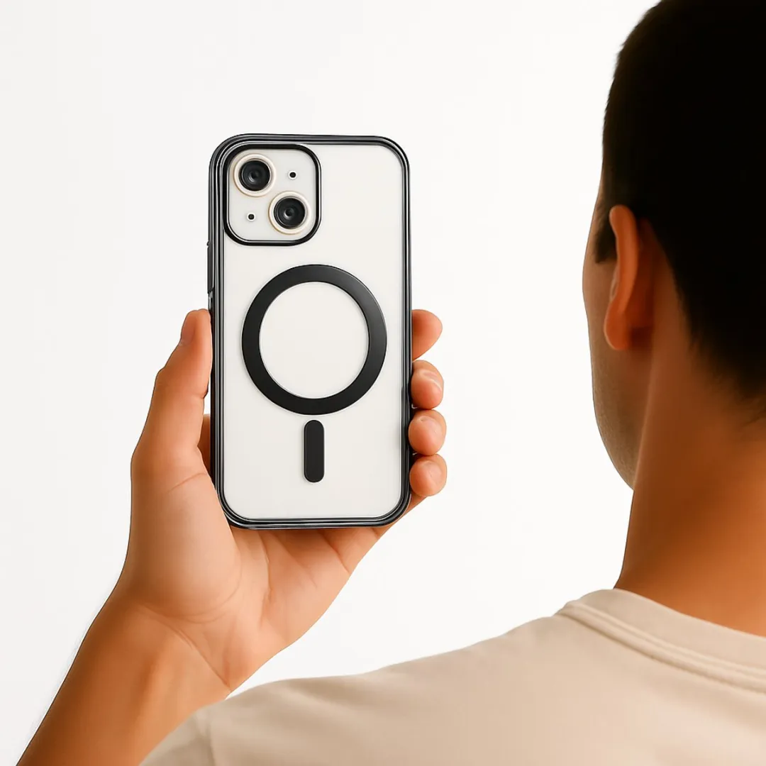 NUVEX iPhone 14 Plus Hoesje - MagSafe - Zwart/Transparant
